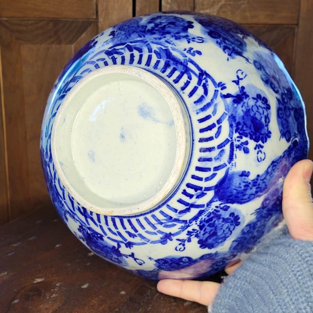 Blue Floral Ceramic Bowl - Picture 15 of 17